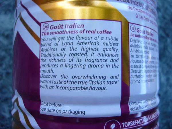 Malongo - Goût Italien moulu canete 250g - uk text